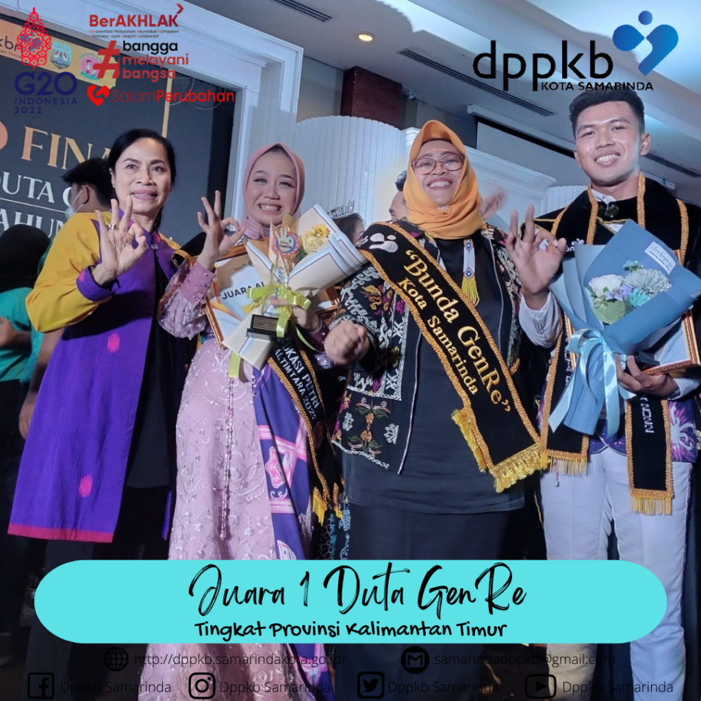 Juara 1 Duta GenRe dan Best Advokasi Putri dalam Apresiasi Duta Genre Tingkat Propinsi Kalimantan Timur